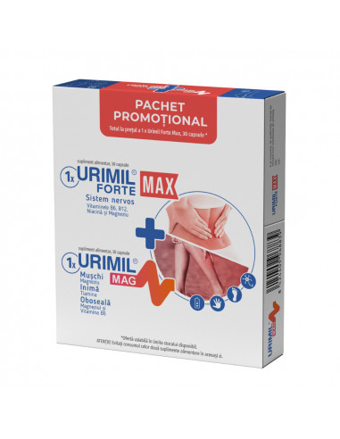 Urimil forte max, 30 capsule + urimil forte mag, 30 capsule, Naturpharm
