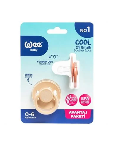 Set 2 suzete din silicon forma rotunda nr.1, cod 617, Wee Baby
