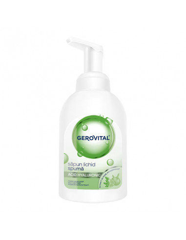 Sapun lichid spuma cu acid hialuronic Gerovital, 300 ml, Farmec