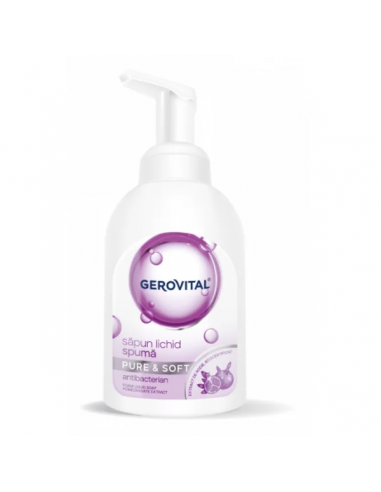 Sapun lichid spuma pure&soft Gerovital, 300 ml, Farmec