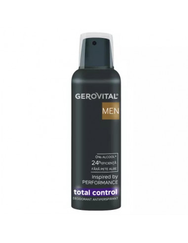 Deodorant antiperspirant total control Gerovital men, 150 ml, Farmec