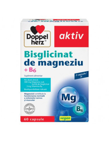 Bisglicinat de magneziu + B6, 60 capsule, Doppelherz