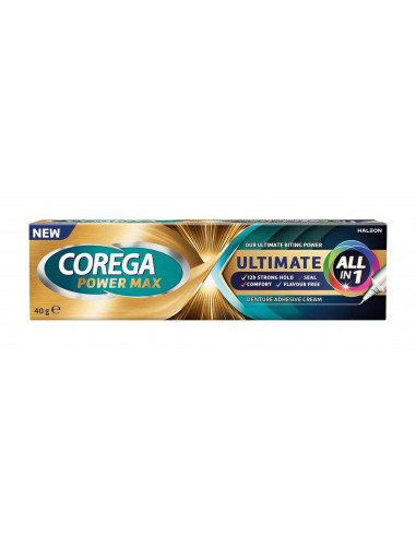 Crema adeziva pentru proteza dentara Power Max Ultimate All In One Corega, 40g, Glaxosmithkline Anglia