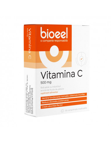 Vitamina C 500mg, 30 comprimate masticabile, Bioeel