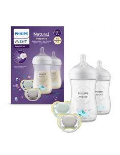 Set biberoane Natural Response SCD837/11, 2x260ml + 2x...