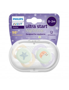 Suzete Ultra Start de noapte Philips Avent, 0-2 luni,...