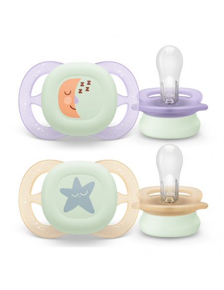 Suzete Ultra Start de noapte Philips Avent, 0-2 luni, SCF075/07, Philips
