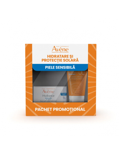 Pachet Gel crema hidratant Hydrance Aqua 50 ml + Crema anti-age cu SPF 50+ 50 ml, Avene,Lab.Pierre
