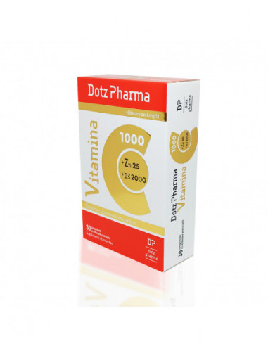 Vitamina C 1000mg  Zn 25mg  D3 2000UI, 30 comprimate cu eliberare prelungita, Dotz Pharma