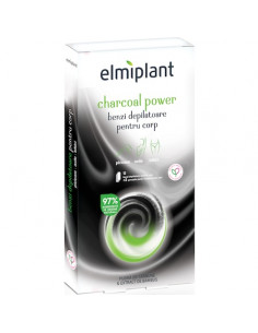 Elmiplant Charcoal Power benzi depilatoare corp, 12 bucăți