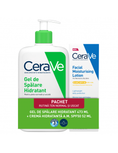 Pachet CeraVe Gel de spălare hidratant 473 ml + Cremă...