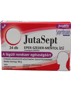 JutaVit JutaSept pastile supt căpșuni-zmeură-mentol, 24 buc