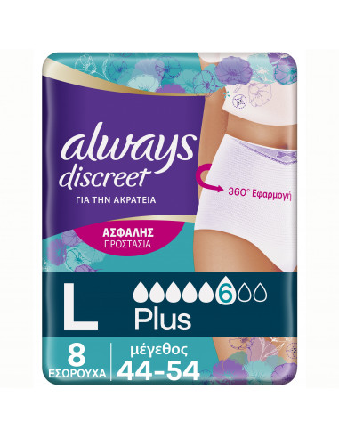 Always Discreet Pants Plus – Large, 8 bucăți