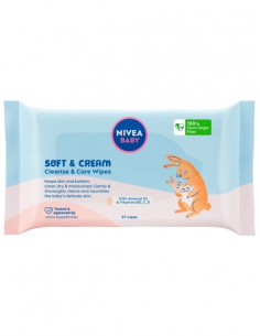 Nivea Baby Soft & Cream Wipes – 57 șervețele