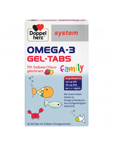 Doppelherz system Omega‑3 Gel‑Tabs Family – 60 tablete