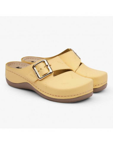 Sabot medical Leon 933 Bakkar, damă, piele, galben mat (măr.36)