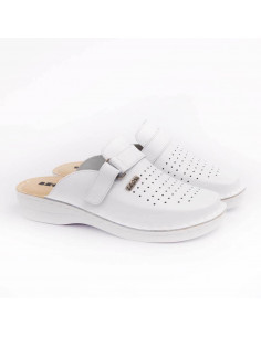 Sabot bărbați Leon V230 alb, piele naturală cu branț gel...