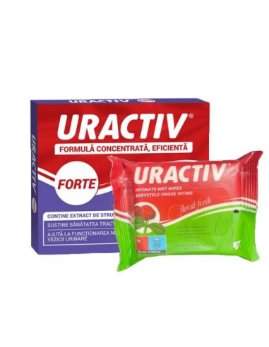 Pachet Uractiv Forte 20 comprimate + Șervețele umede 20 buc, Terapia
