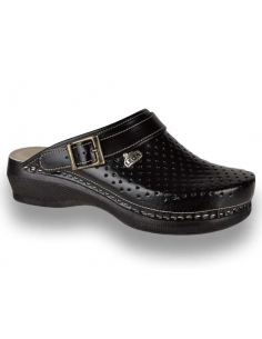 Saboti medicali Leon PU101, negri perforați, piele...