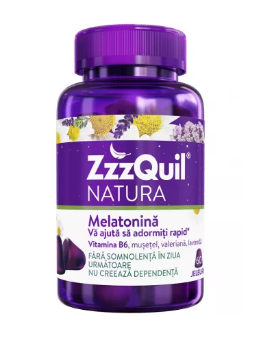 ZzzQuil Natura – Melatonină + Vitamina B6 & plante calmante, 60 jeleuri