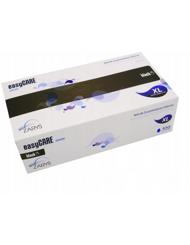 Mănuși nitri fără pudră Zarys easyCARE – Negru XL – 100 bucăți