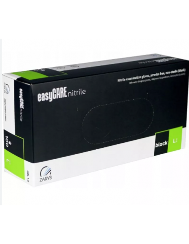 Mănuși nitri fără pudră Zarys easyCARE – Negru L – 100 bucăți