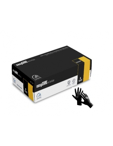Mănuși nitri fără pudră Zarys easyCARE – Negru M – 100 bucăți