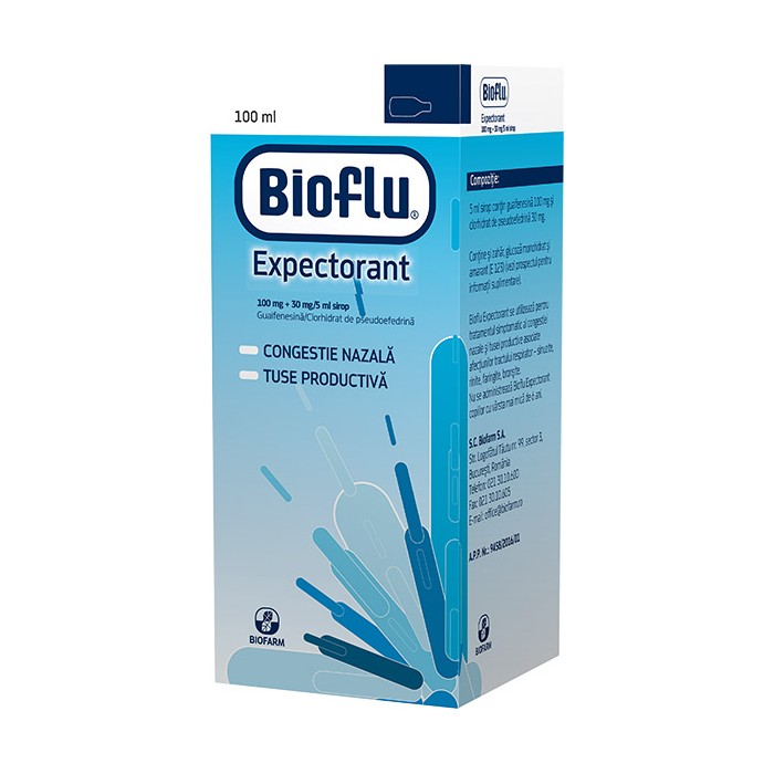 Bioflu Expectorant sirop x 100ml fl.PET, Biofarm Sa Romania