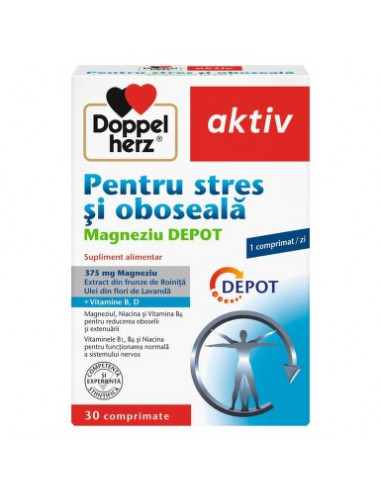 Doppelherz Aktiv Magneziu Depot – Pentru Stres și Oboseală – 30 comprimate