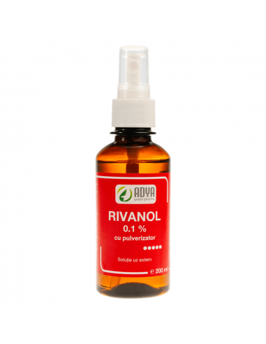 Rivanol 0,1 % – Soluție antiseptică cu pulverizator, 200 ml