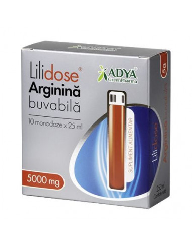 LiliDose – Arginină buvabilă 5000 mg, 10 monodoze x 25 ml