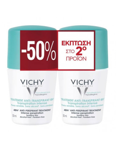 Vichy Intensive 48 h Deodorant Roll-On Duo – 2 × 50 ml