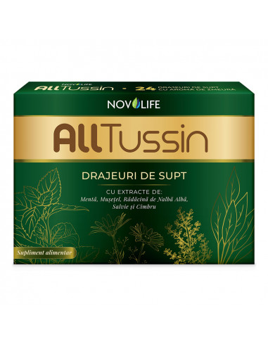 AllTussin – Drajeuri cu aromă de zmeură, 24 drajeuri