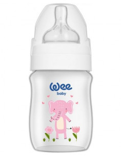 Biberon Safari 150 ml din PP cu mâner, tetină silicon...