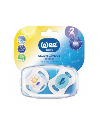 Set 2 suzete din silicon forma ortodontica de zi si de noapte nr. 2  - cod 153