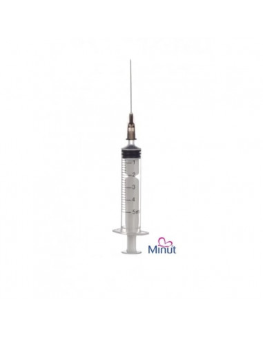 Siringă 5 ml cu ac 22G (0,7 × 40 mm) – cutie 100 bucăți