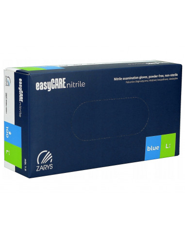 Mănuși nitril EasyCARE Zarys ALBASTRE – fără pudră, L, 100 buc