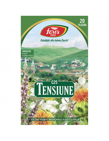 Ceai pentru tensiune C25 – 20 plicuri (Fares)