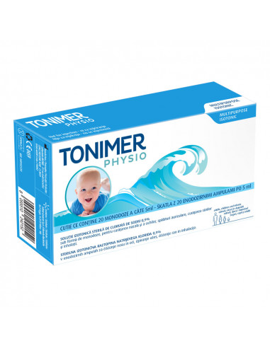 Tonimer Physio – Soluție izotonică sterilă 0,9 %, 20 monodoze x 5 ml