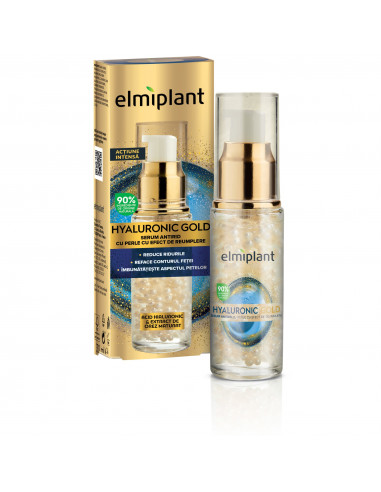 Elmiplant Hyaluronic Gold Ser anti-rid cu perle, efect de umplere, 30 ml