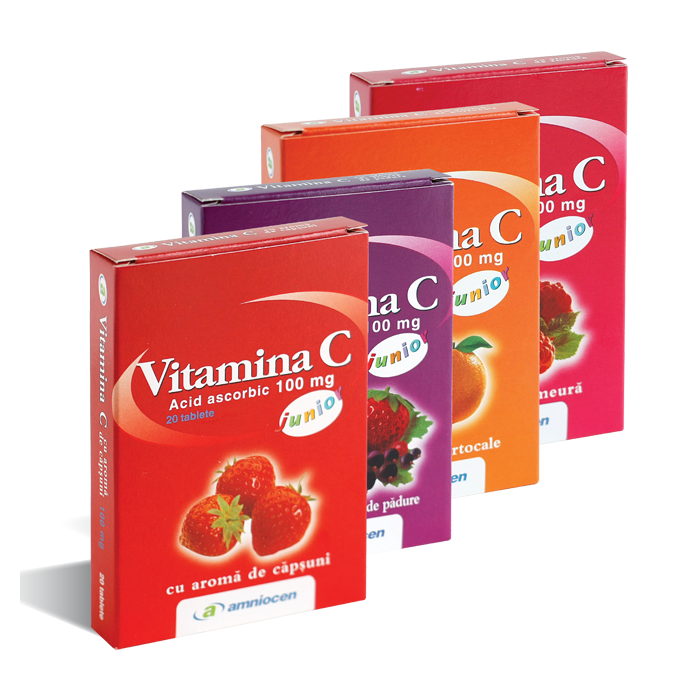 Vitamina C 100mg cu fructe de padure x 20 cpr