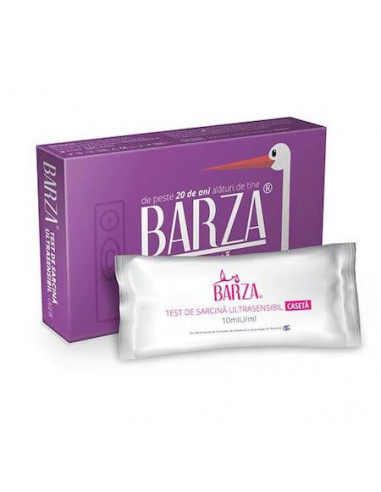 Test de sarcină Barza ultrasensibil tip casetă + șervețele intime – 1 test