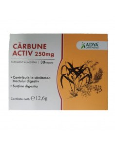 Cărbune Activ 250 mg – 30 capsule (Adya Green Pharma)