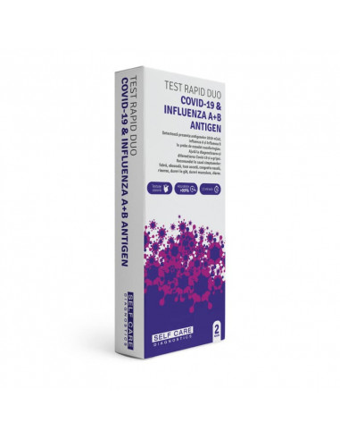 Test rapid antigen COVID‑19 & Influenza A + B – Self‑Test (casetă)