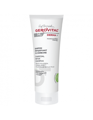 Gerovital H3 Derma+ – Șampon detoxifiant cu cărbune activ, 200 ml
