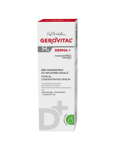 Gerovital H3 Derma+ – Ser concentrat cu aplicare locală (Anti-acne), 15 ml