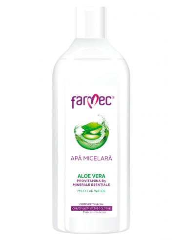 Farmec – Apă micelară cu Aloe Vera, 400 ml