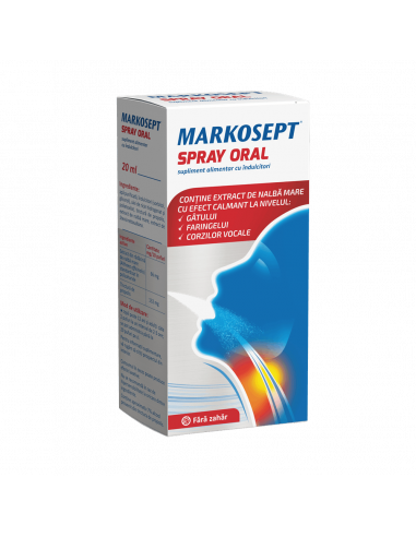 Markosept Spray Oral, fără zahăr, 20 ml