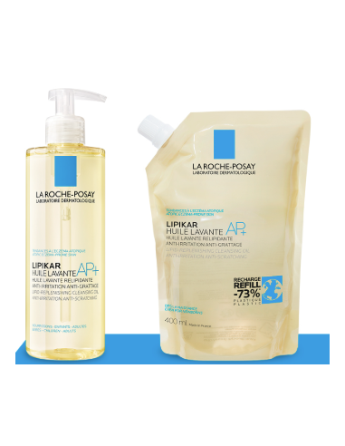 La Roche-Posay Lipikar Huile Lavante AP+ – 400 ml + Refill Eco 400 ml