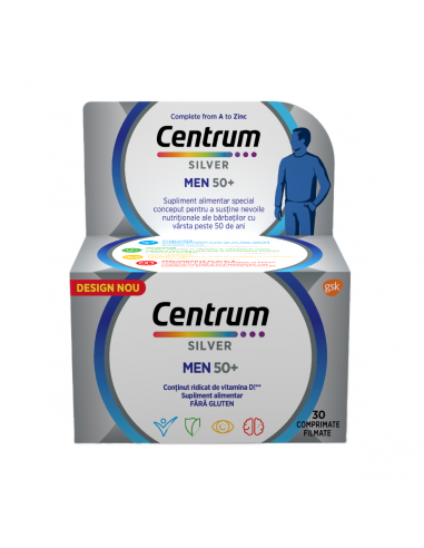 Centrum Silver 50+ – pentru bărbați, 30 comprimate